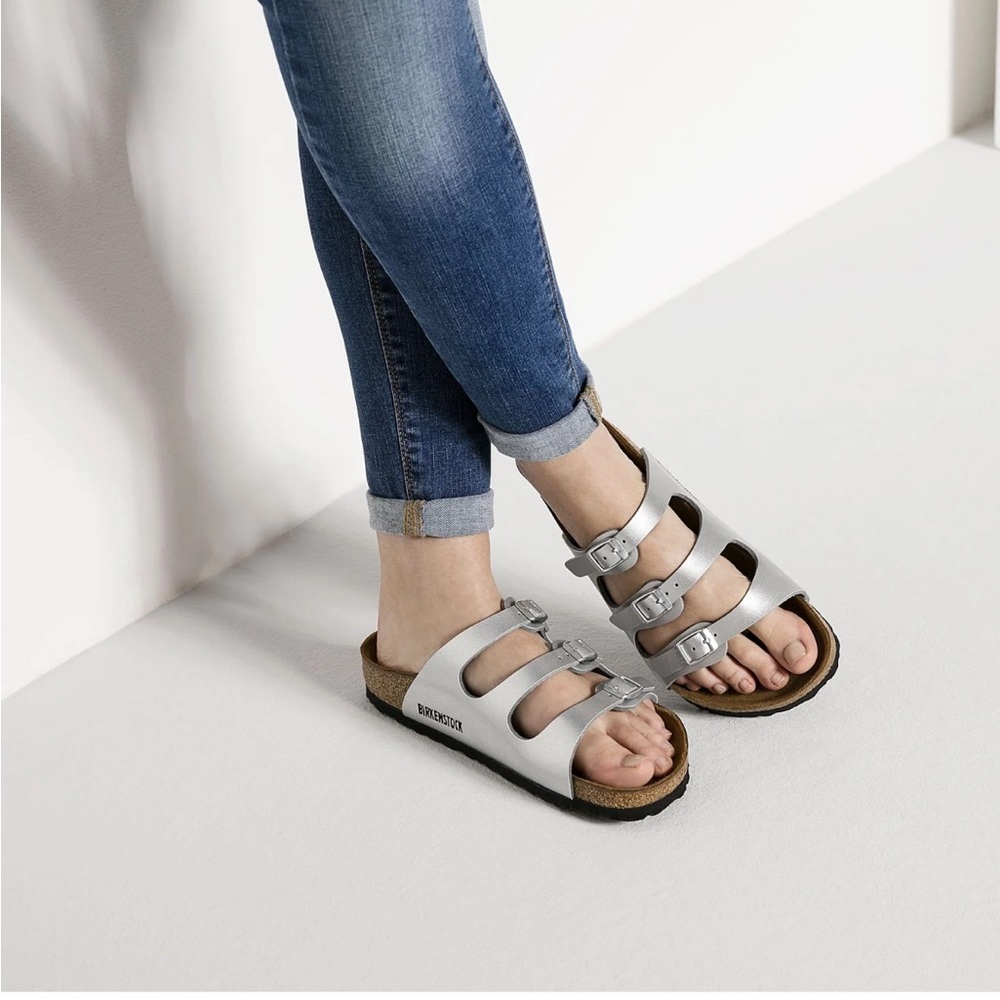 Birkenstock Metallic Silver Sandals